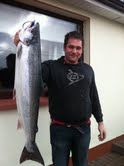 Declan Mc Nulty with a fine 15.5lb salmon caught yesterday on EMAA.